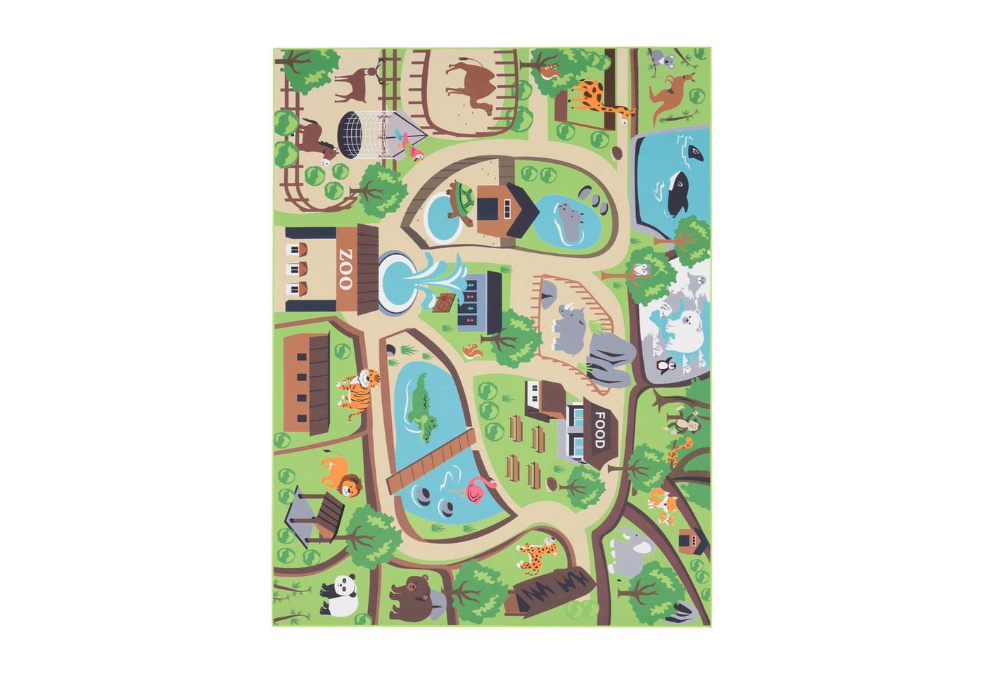 Kinderzimmerteppich Teppich Junge Mädchen Kinderteppich Baby Rutschfest Straße 120 Cm X 160 Cm Beige Rechteckig Bild 3