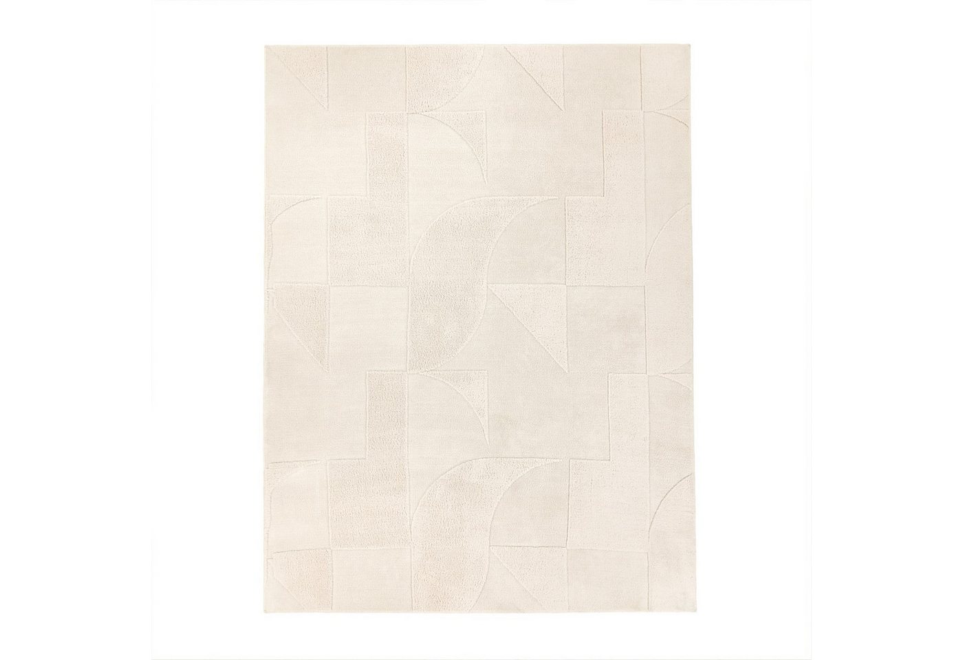 Wohnzimmer Teppich Schlafzimmer Hochflor Weich Waschbar Uni 3d-optik Modern 80 Cm X 150 Cm X 16 Mm Creme Rechteckig