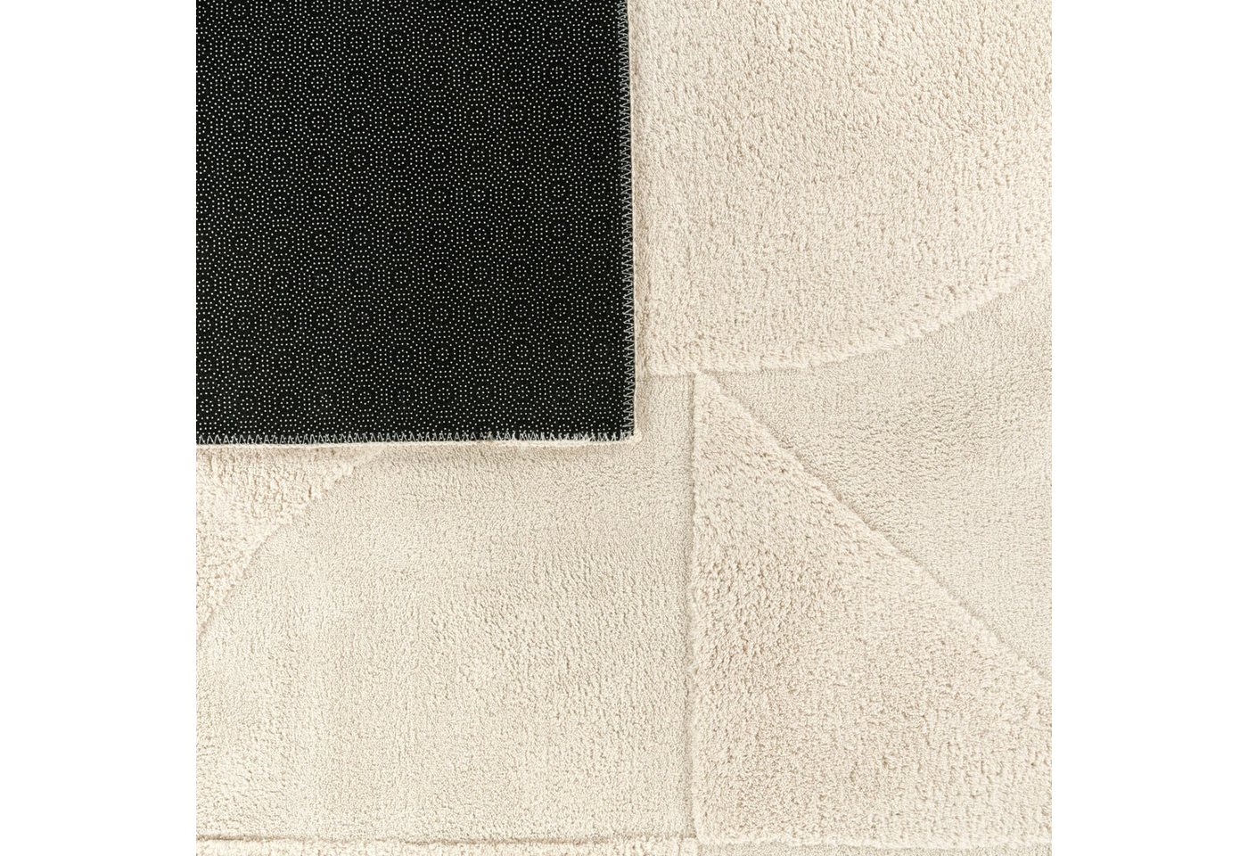 Wohnzimmer Teppich Schlafzimmer Hochflor Weich Waschbar Uni 3d-optik Modern 80 Cm X 150 Cm X 16 Mm Creme Rechteckig Bild 5