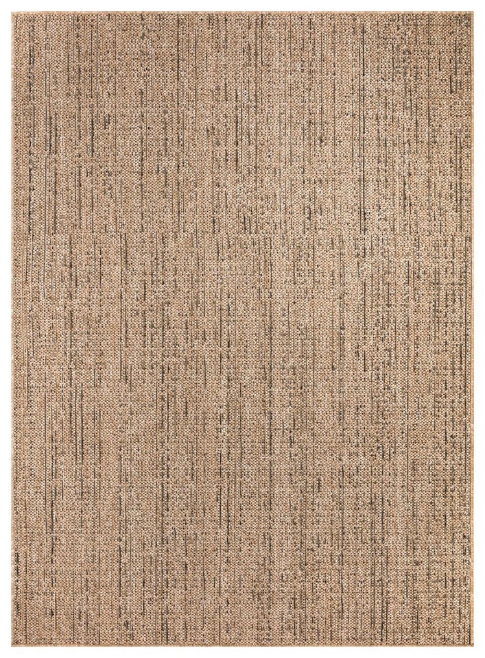 Waschbarer In-& Outdoorteppich Wetterfest Terrasse Boho Muster Unicolor Meliert 80 Cm X 150 Cm Beige Rechteckig Bild 4