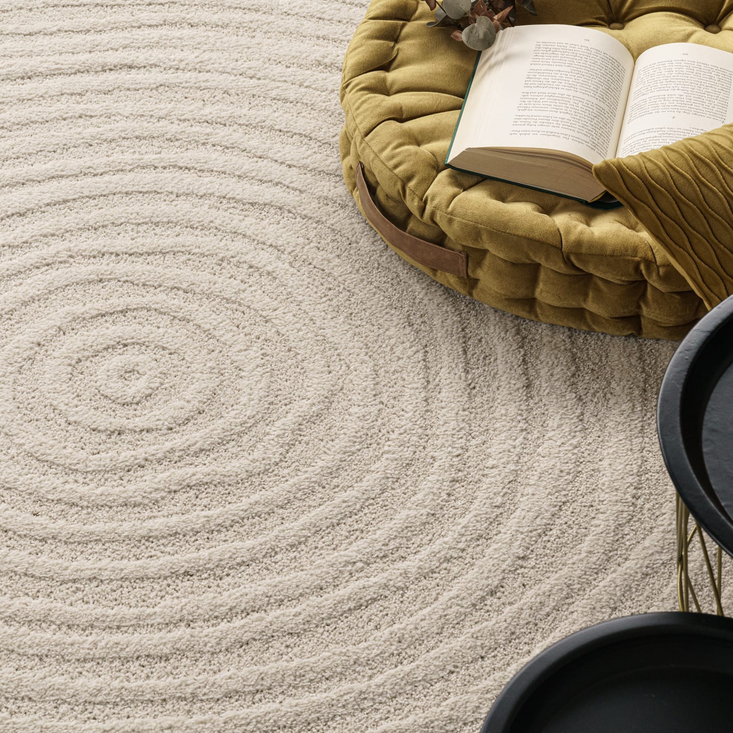 Wohnzimmer Teppich Esszimmer Kurzflor Japandi Skandinavisch Boho Bogen Soft 3d 80 Cm X 250 Cm X 18 Mm Creme Rechteckig