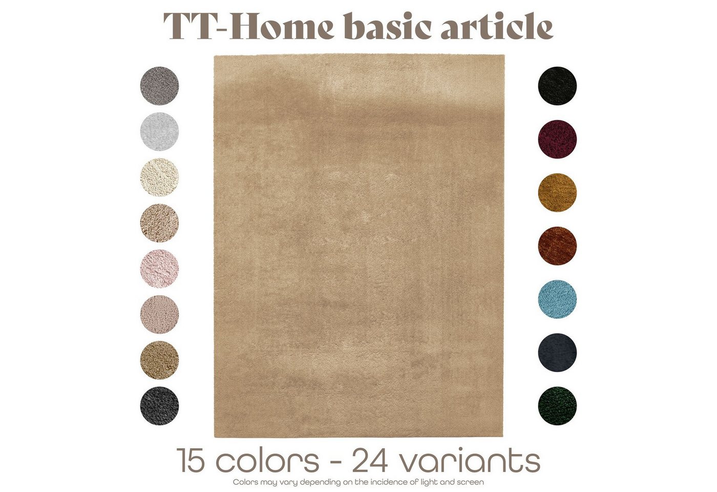 Wohnzimmer Kurzflor Einfarbig Modernes Design Waschbar 60 Cm X 100 Cm X 14 Mm Dunkelbeige Läufer Bild 5