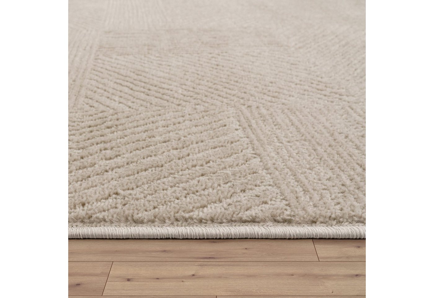 Wohnzimmer Teppich Esszimmer Kurzflor Boho Design Skandinavisch Unifarben Bogen 80 Cm X 150 Cm X 13 Mm Beige Rechteckig Bild 5