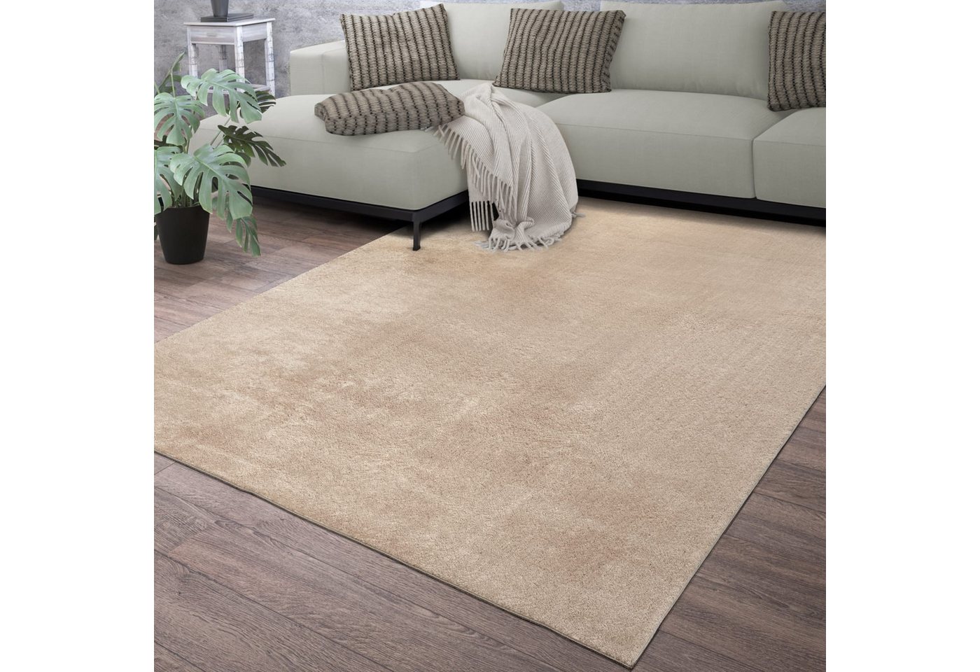 Wohnzimmer Kurzflor Einfarbig Modernes Design Waschbar 60 Cm X 100 Cm X 14 Mm Beige Läufer Bild 5