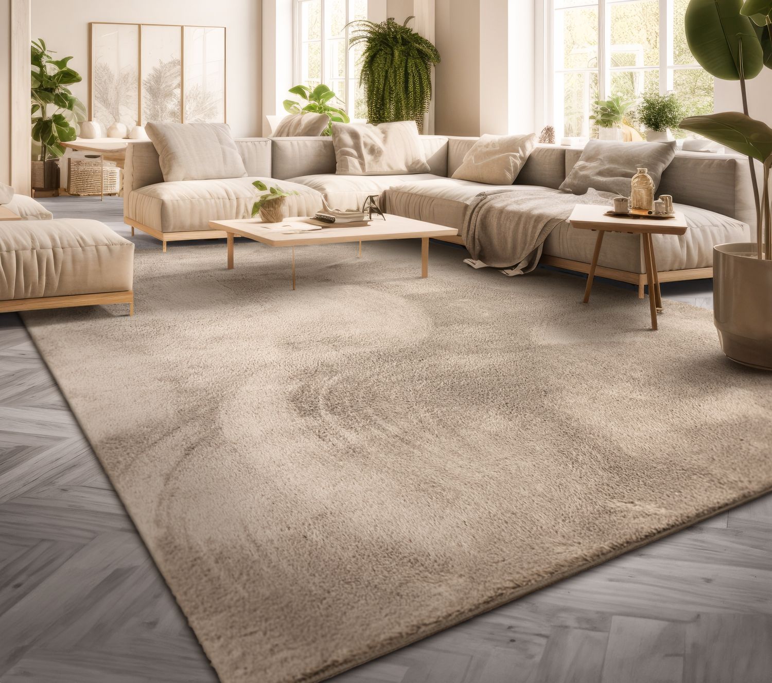 Wohnzimmer Kurzflor Einfarbig Modernes Design Waschbar 100 Cm X 200 Cm X 14 Mm Beige Läufer