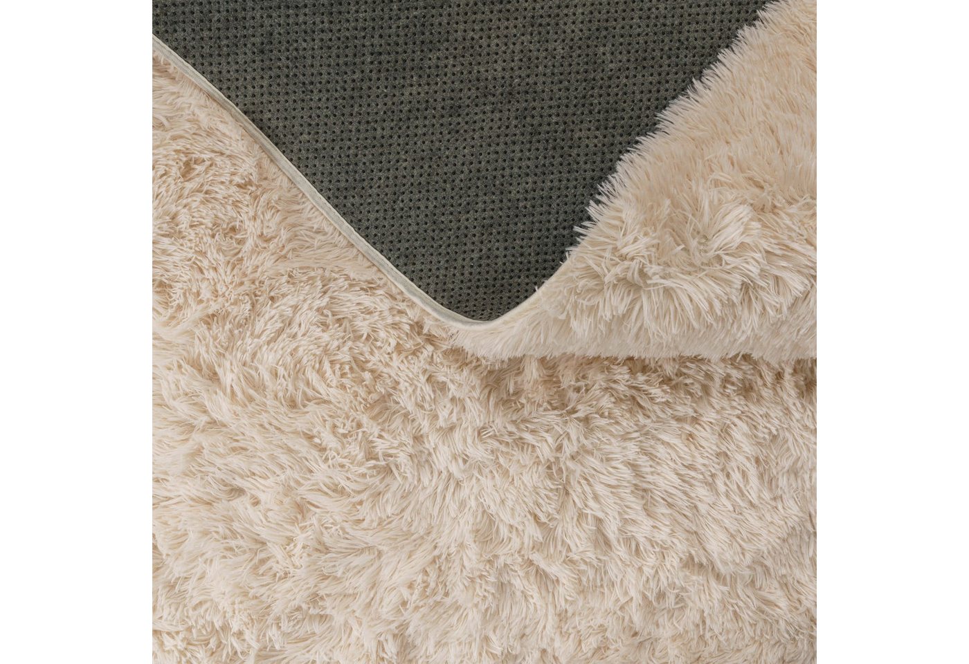 Teppich Wohnzimmer Hochflor Langflor Weich Soft Modernes Einfarbiges Design 60 Cm X 100 Cm X 37 Mm Creme Rechteckig