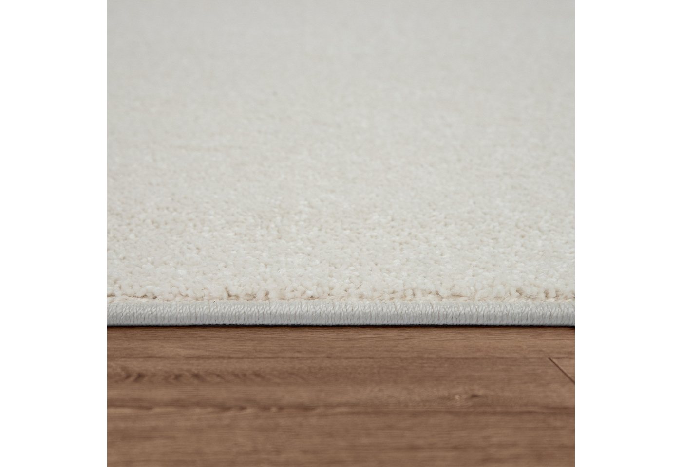 Wohnzimmer Teppich Kurflor Unifarbendes Design Modern Und Zeitlos 60 Cm X 100 Cm X 12 Mm Creme Läufer Bild 4