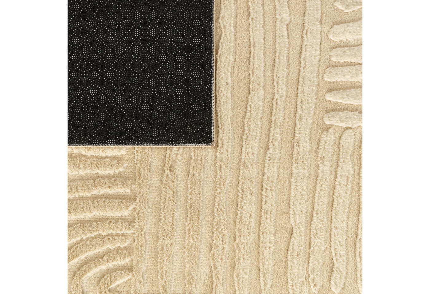 Wohnzimmer Teppich Esszimmer Kurzflor Geometrische Optik Skandi Boho Unifarben 80 Cm X 150 Cm X 14 Mm Beige Rechteckig Bild 3