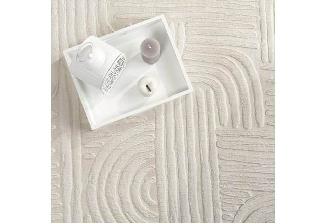 Wohnzimmer Teppich Esszimmer Kurzflor Geometrische Optik Skandi Boho Unifarben 80 Cm X 150 Cm X 14 Mm Creme Rechteckig