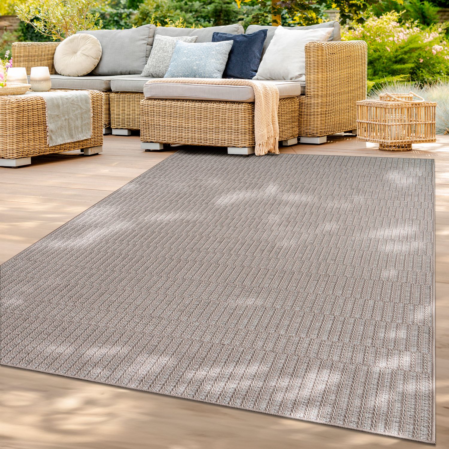Balkon Garten Wohnzimmer Boho Muster Skandinavisch Einfarbig Modern 240 Cm X 340 Cm Beige 5 Rechteckig