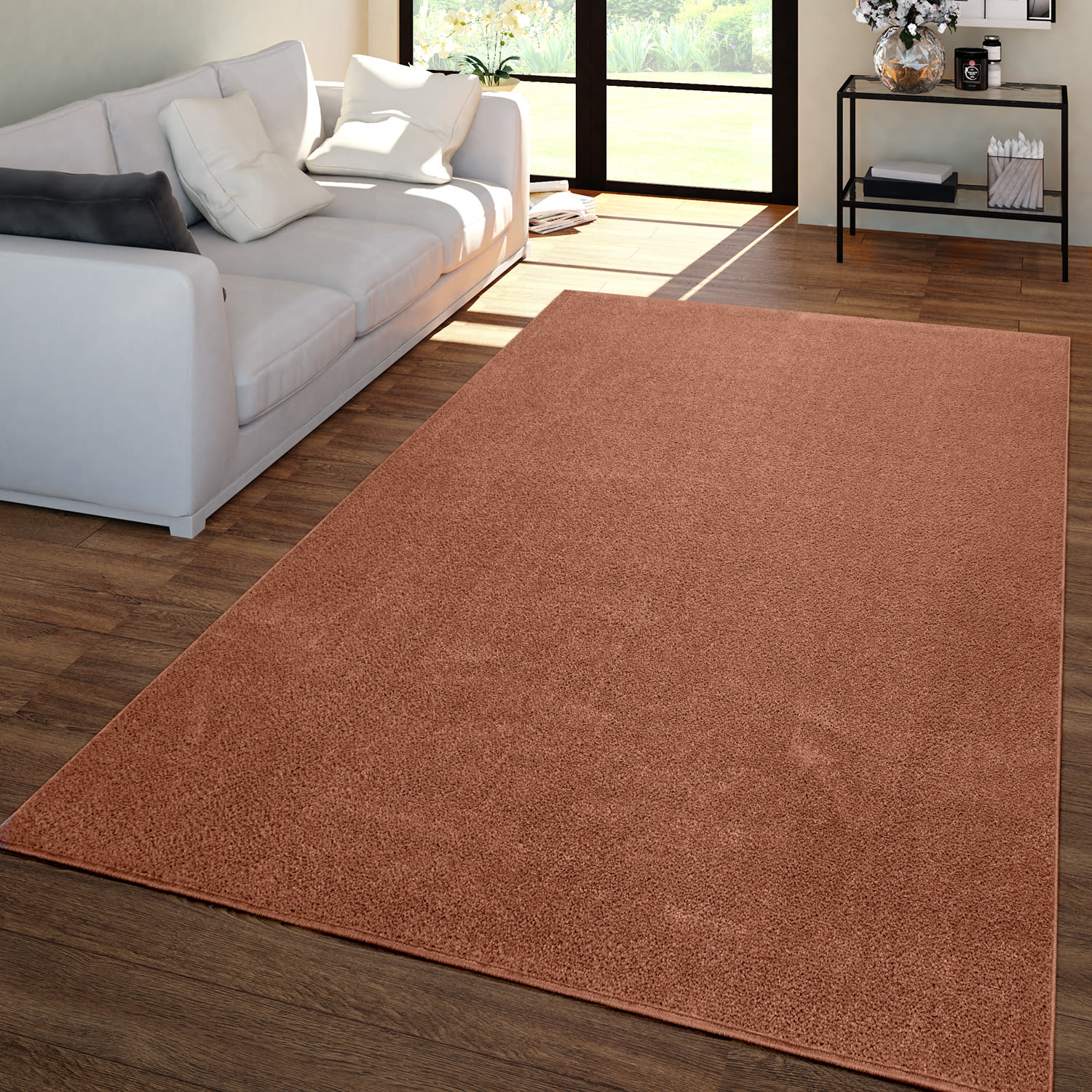 Wohnzimmer Teppich Kurflor Unifarbendes Design Modern Und Zeitlos 280 Cm X 380 Cm X 12 Mm Braun Rechteckig