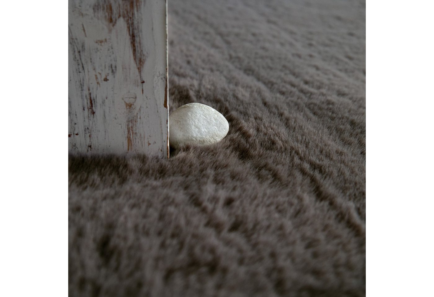 Hochflor Teppich Schlafzimmer Kunstfell Flauschig Kaninchenfell Imitat 60 Cm X 90 Cm X 26 Mm Dunkelgrau Rechteckig Bild 4