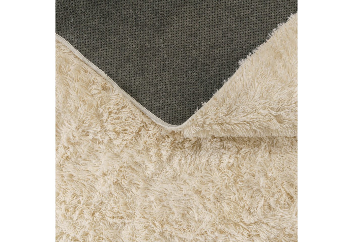 Teppich Wohnzimmer Hochflor Langflor Weich Soft Modernes Einfarbiges Design 60 Cm X 100 Cm X 37 Mm Elfenbein Rechteckig Bild 5
