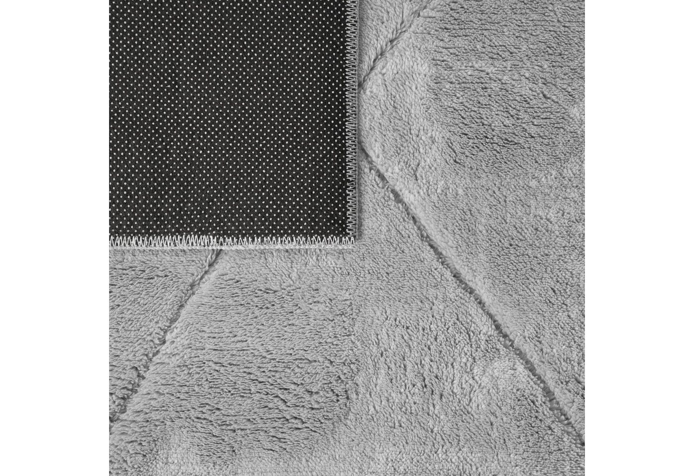 Wohnzimmer Teppich Esszimmer Kurzflor Skandinavisch 60 Cm X 100 Cm X 14 Mm Grau Rechteckig Bild 2