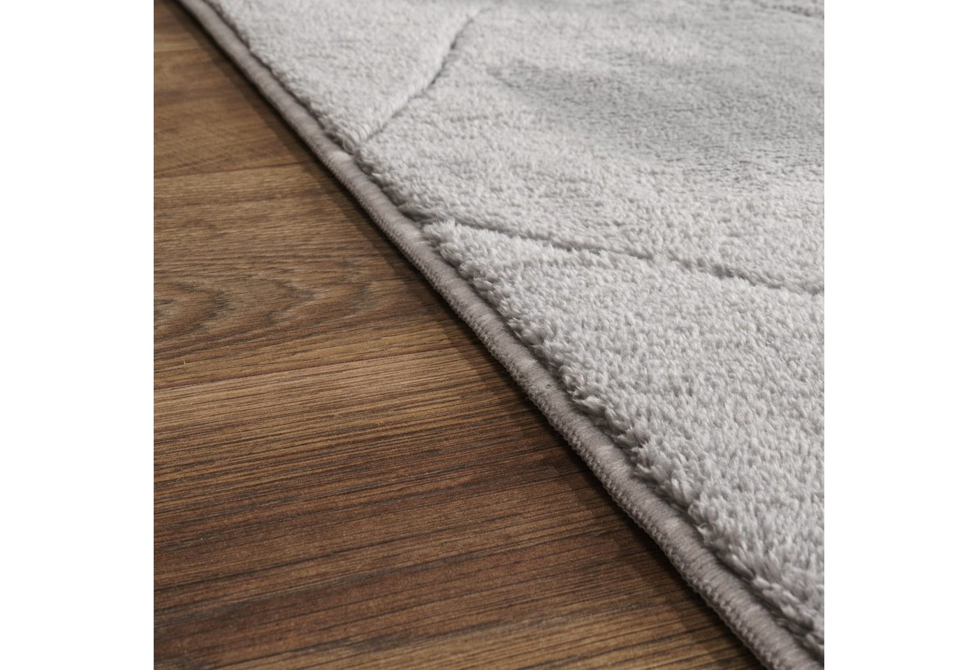 Wohnzimmer Teppich Esszimmer Kurzflor Skandinavisch 60 Cm X 100 Cm X 14 Mm Grau Rechteckig Bild 3