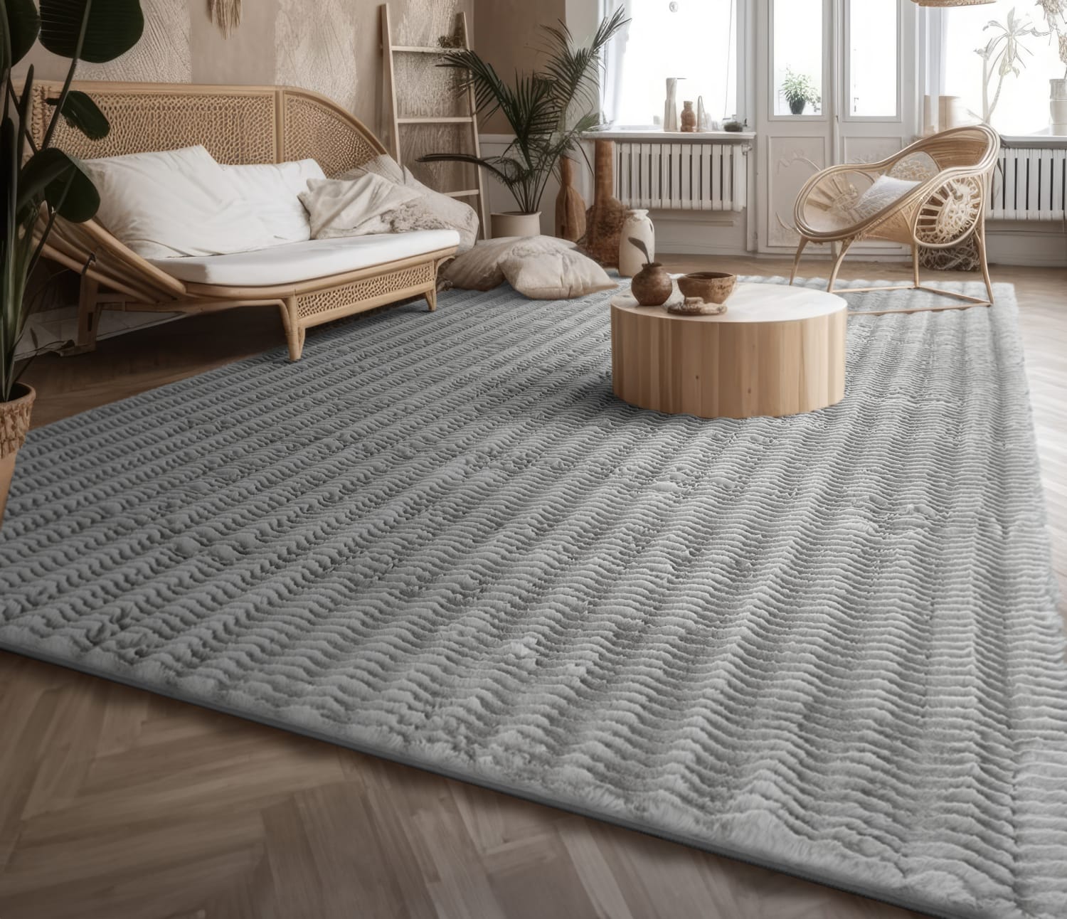 Wohnzimmer Teppich Langflor Wohnzimmerteppich Rauten Design Soft 3d Design 120 Cm X 160 Cm X 27 Mm Grau Rechteckig