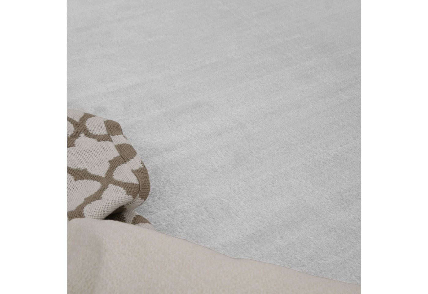 Wohnzimmer Kurzflor Einfarbig Modernes Design Waschbar 60 Cm X 100 Cm X 14 Mm Silber Rechteckig Bild 3