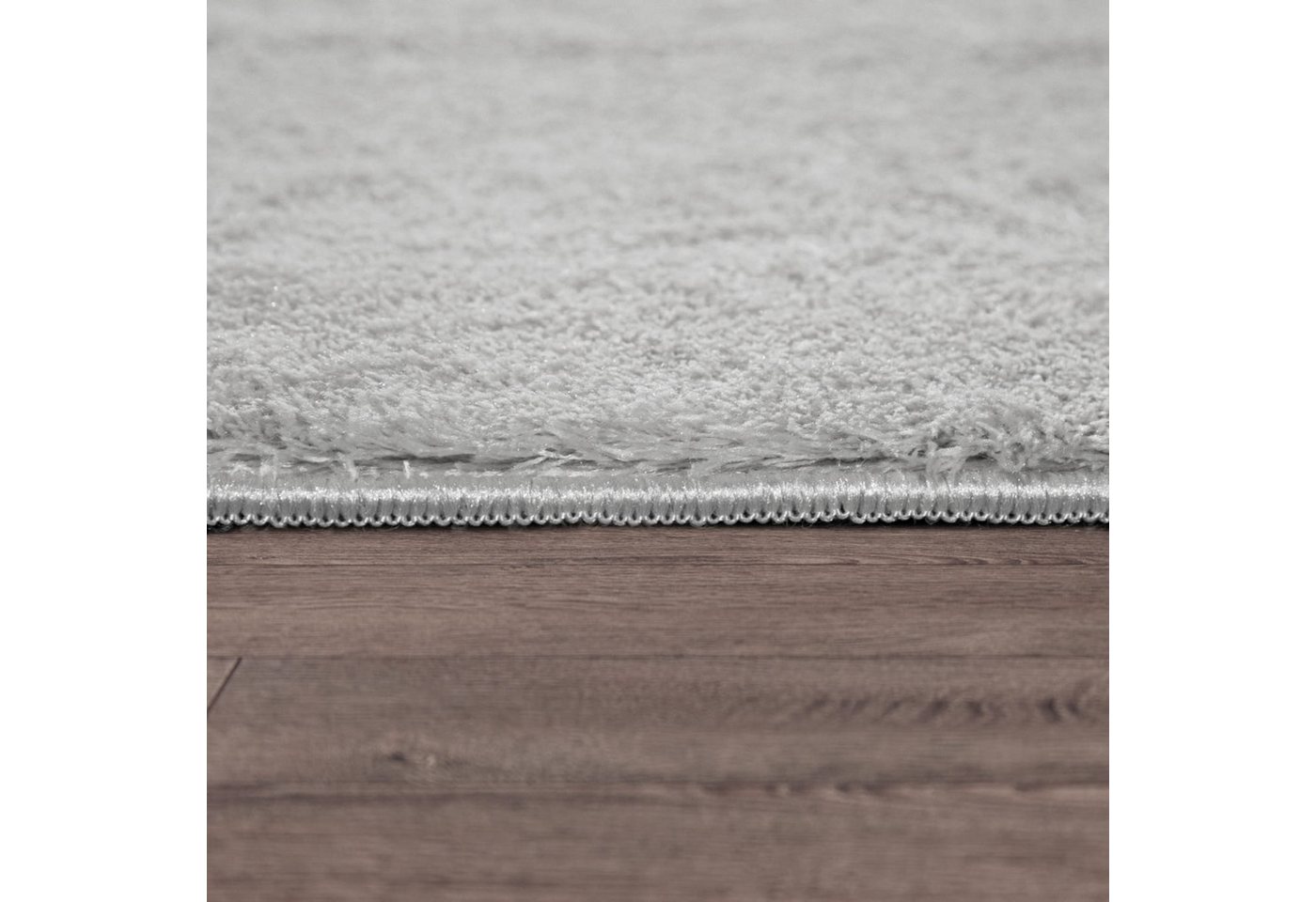 Wohnzimmer Kurzflor Einfarbig Modernes Design Waschbar 60 Cm X 100 Cm X 14 Mm Silber Rechteckig Bild 4