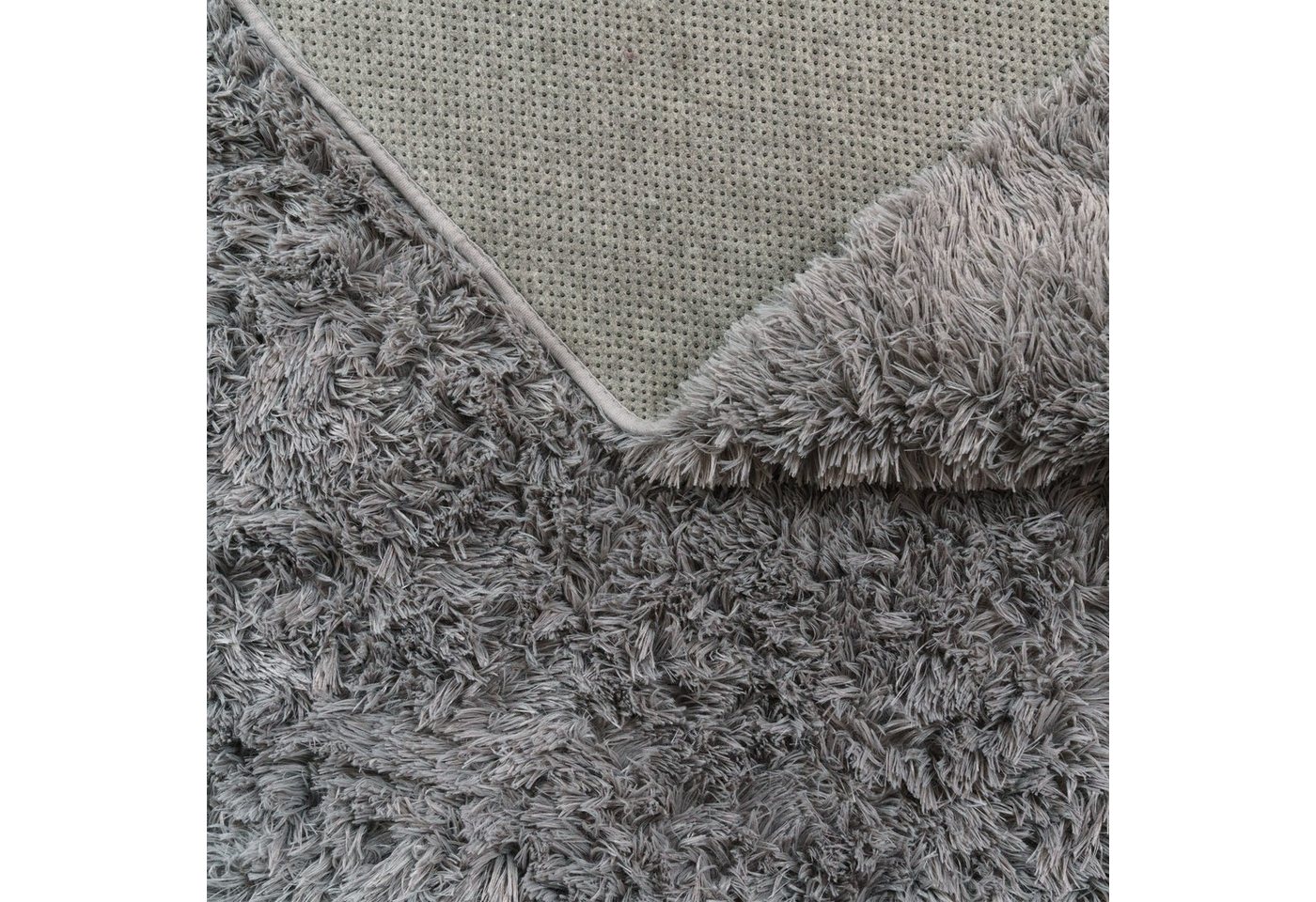 Teppich Wohnzimmer Hochflor Langflor Weich Soft Modernes Einfarbiges Design 60 Cm X 100 Cm X 37 Mm Grau Rechteckig Bild 3
