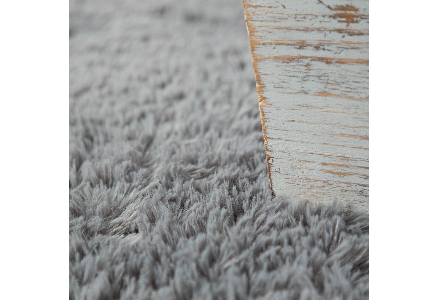 Teppich Wohnzimmer Hochflor Langflor Weich Soft Modernes Einfarbiges Design 60 Cm X 100 Cm X 37 Mm Grau Rechteckig Bild 5