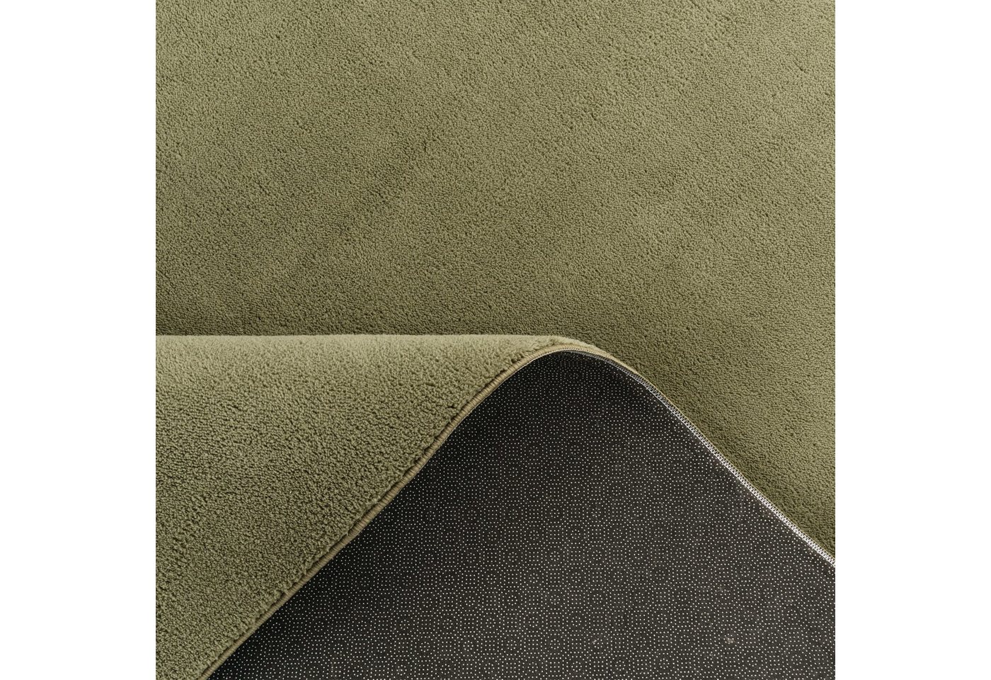 Wohnzimmer Teppich Esszimmer Waschbar Fellimitat Hochflor Shaggy Weich Uni 60 Cm X 100 Cm X 14 Mm Grün Rechteckig Bild 3