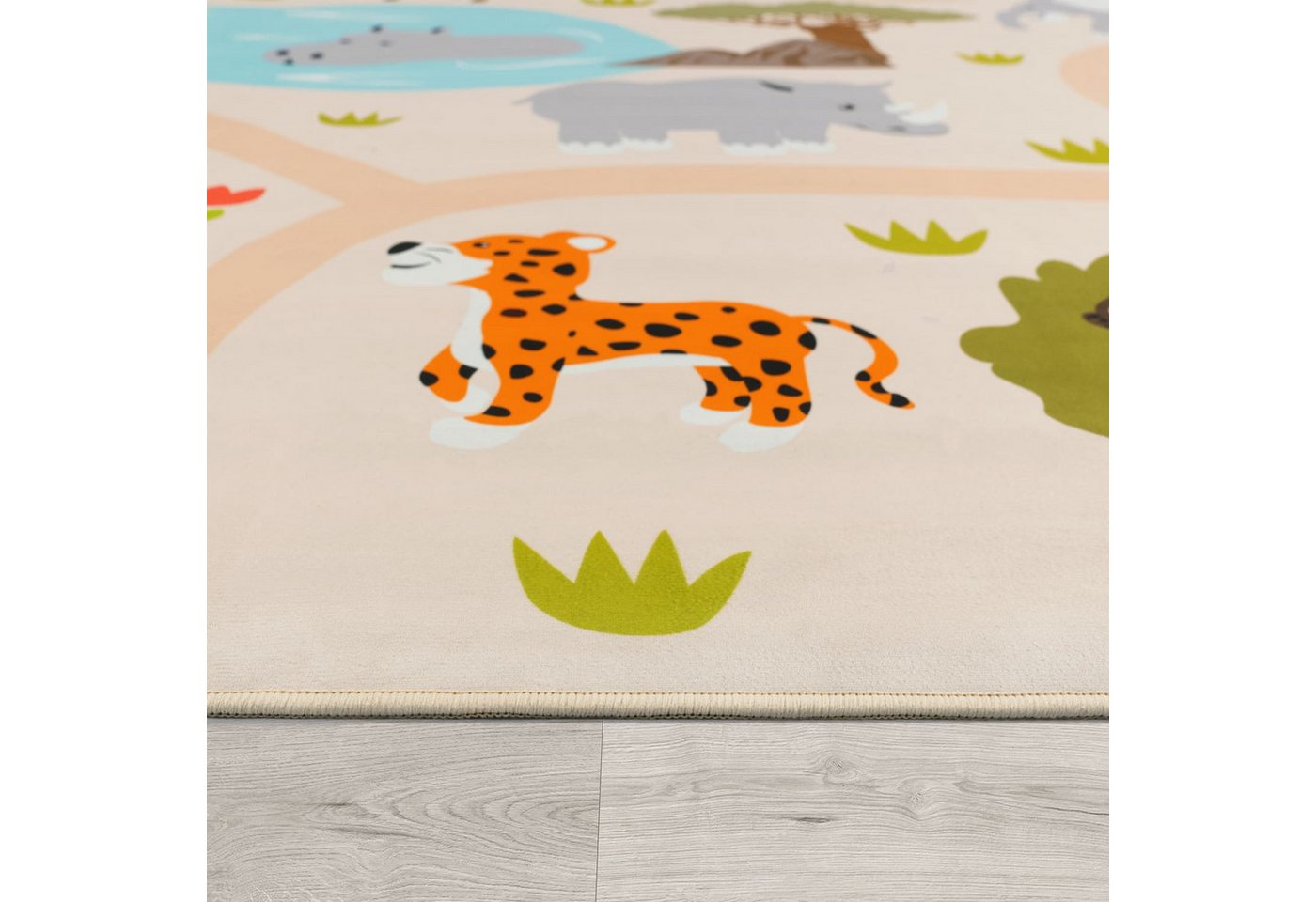 Kinderzimmerteppich Teppich Junge Mädchen Kinderteppich Baby Rutschfest Straße 80 Cm X 150 Cm Mehrfarbig Rechteckig