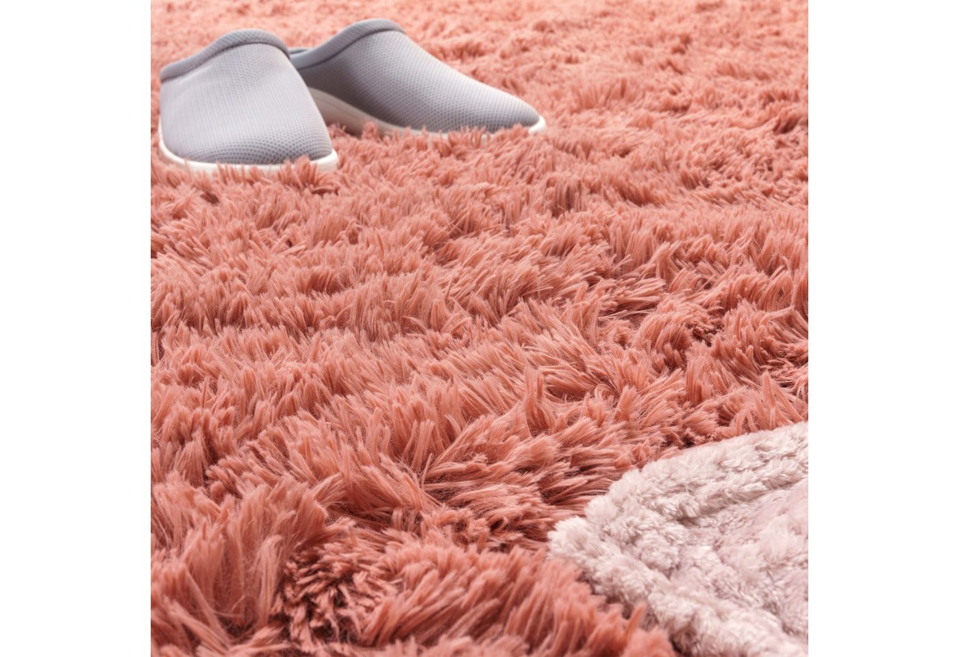 Teppich Wohnzimmer Hochflor Langflor Weich Soft Modernes Einfarbiges Design 60 Cm X 100 Cm X 37 Mm Fuchsia Rechteckig Bild 2