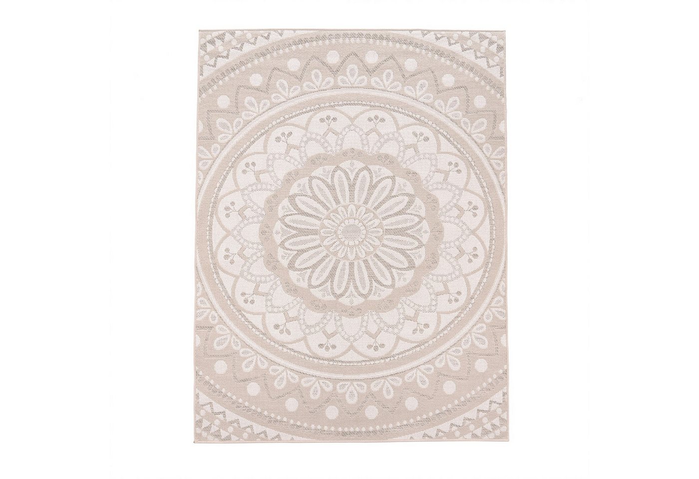 In-& Outdoorteppich Wetterfest Garten Orientalisches Marokkanisches Boho Design 60 Cm X 100 Cm Sand Rechteckig Bild 4