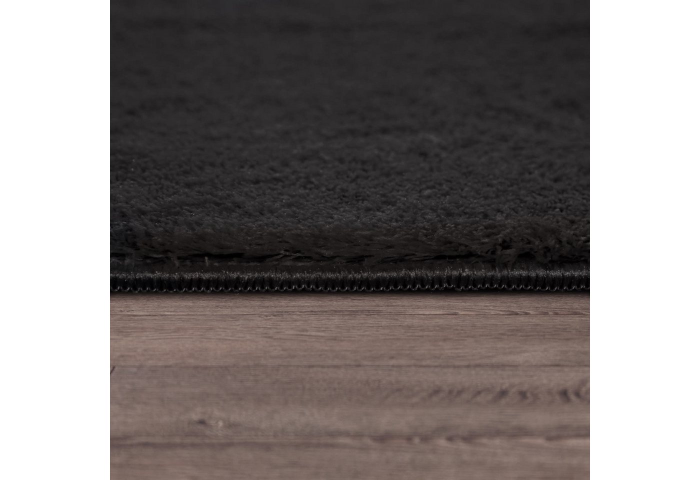 Wohnzimmer Kurzflor Einfarbig Modernes Design Waschbar 60 Cm X 100 Cm X 14 Mm Schwarz Rechteckig Bild 3