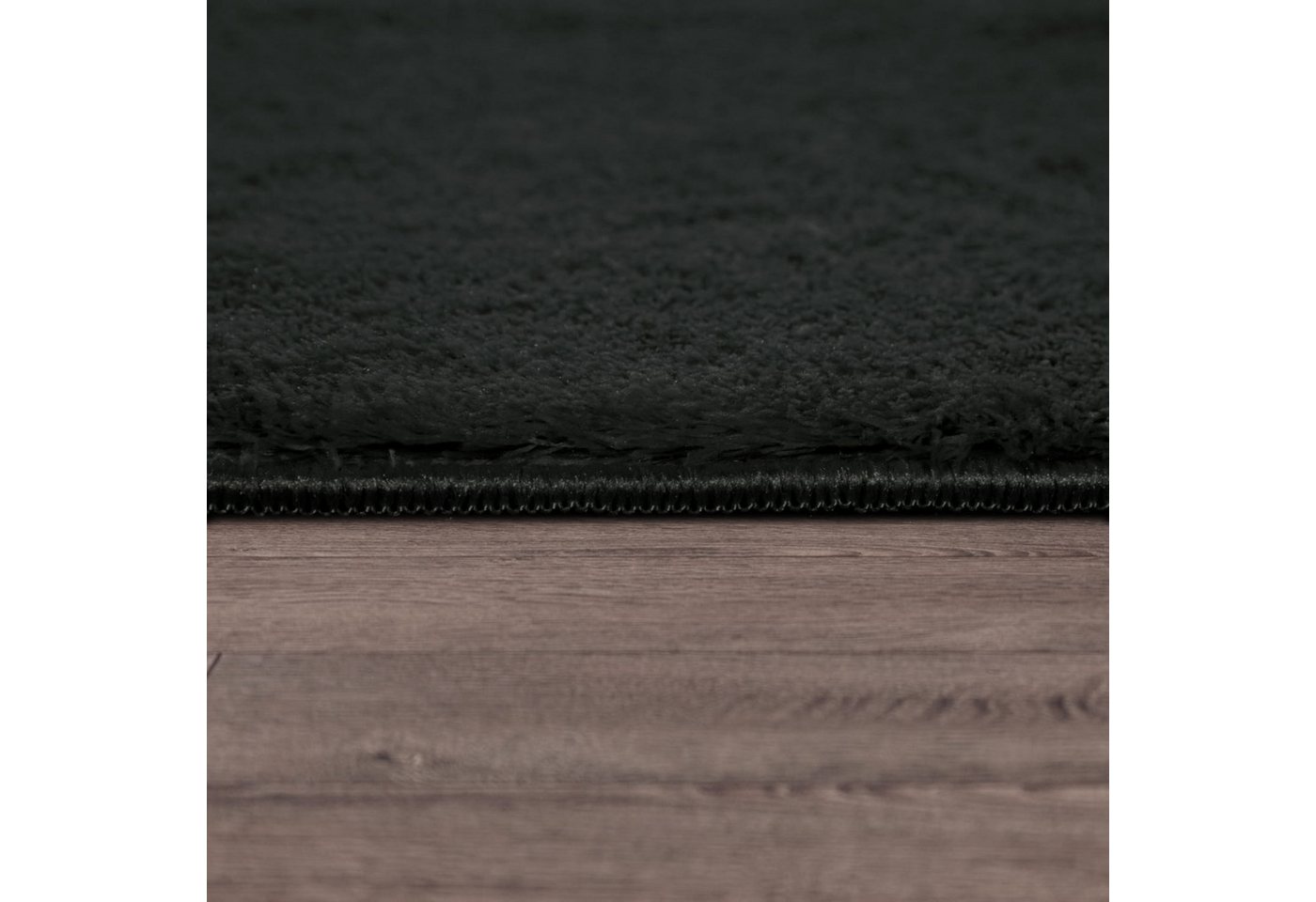 Wohnzimmer Kurzflor Einfarbig Modernes Design Waschbar 60 Cm X 100 Cm X 14 Mm Schwarz Rechteckig Bild 4
