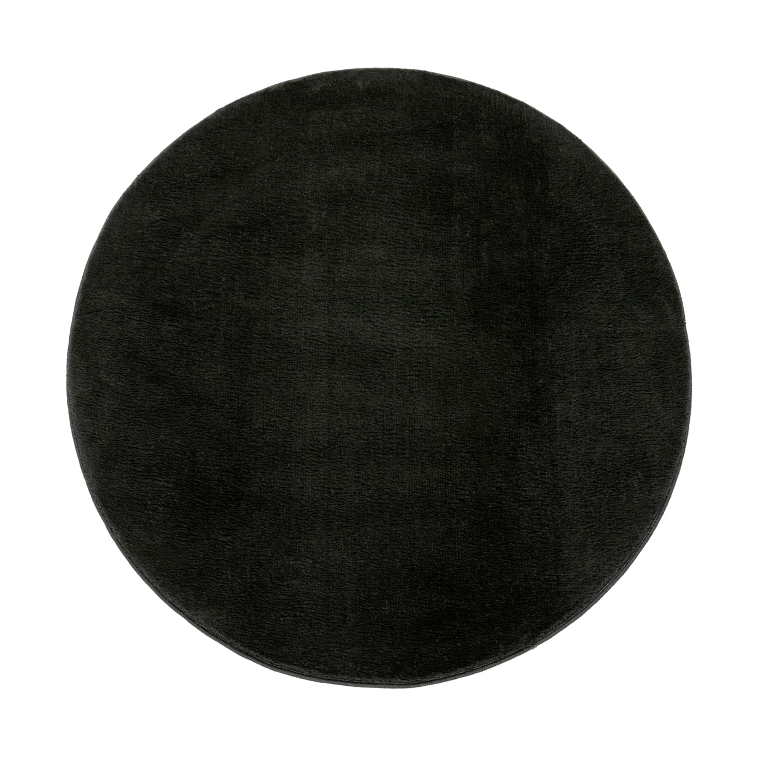 Wohnzimmer Kurzflor Einfarbig Modernes Design Waschbar 160 Cm X 160 Cm X 14 Mm Schwarz Rund