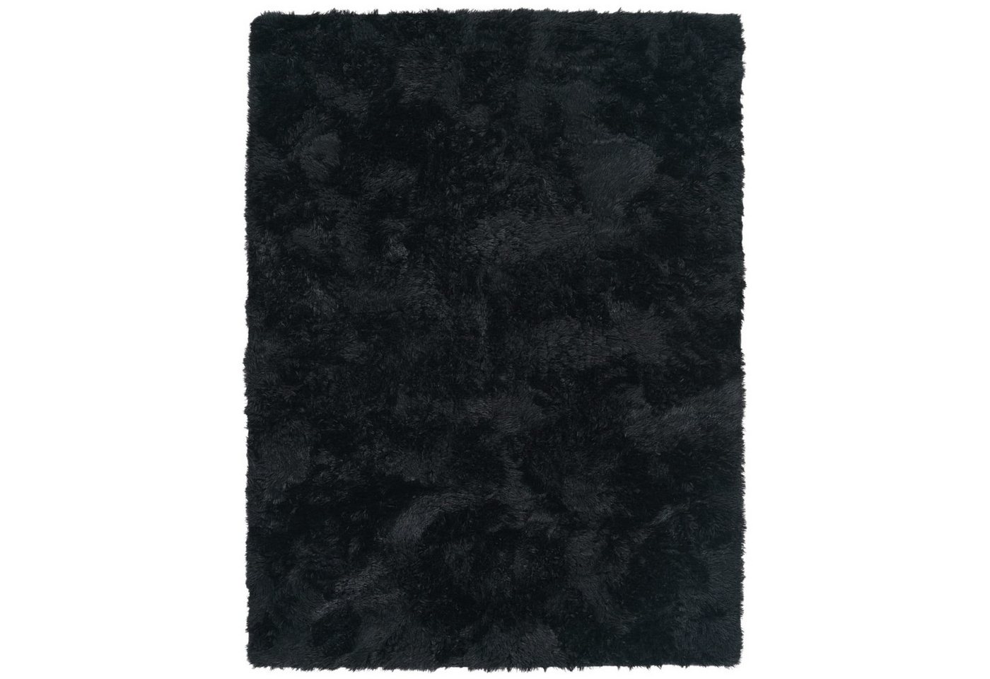 Teppich Wohnzimmer Hochflor Langflor Weich Soft Modernes Einfarbiges Design 60 Cm X 100 Cm X 37 Mm Schwarz Rechteckig Bild 4