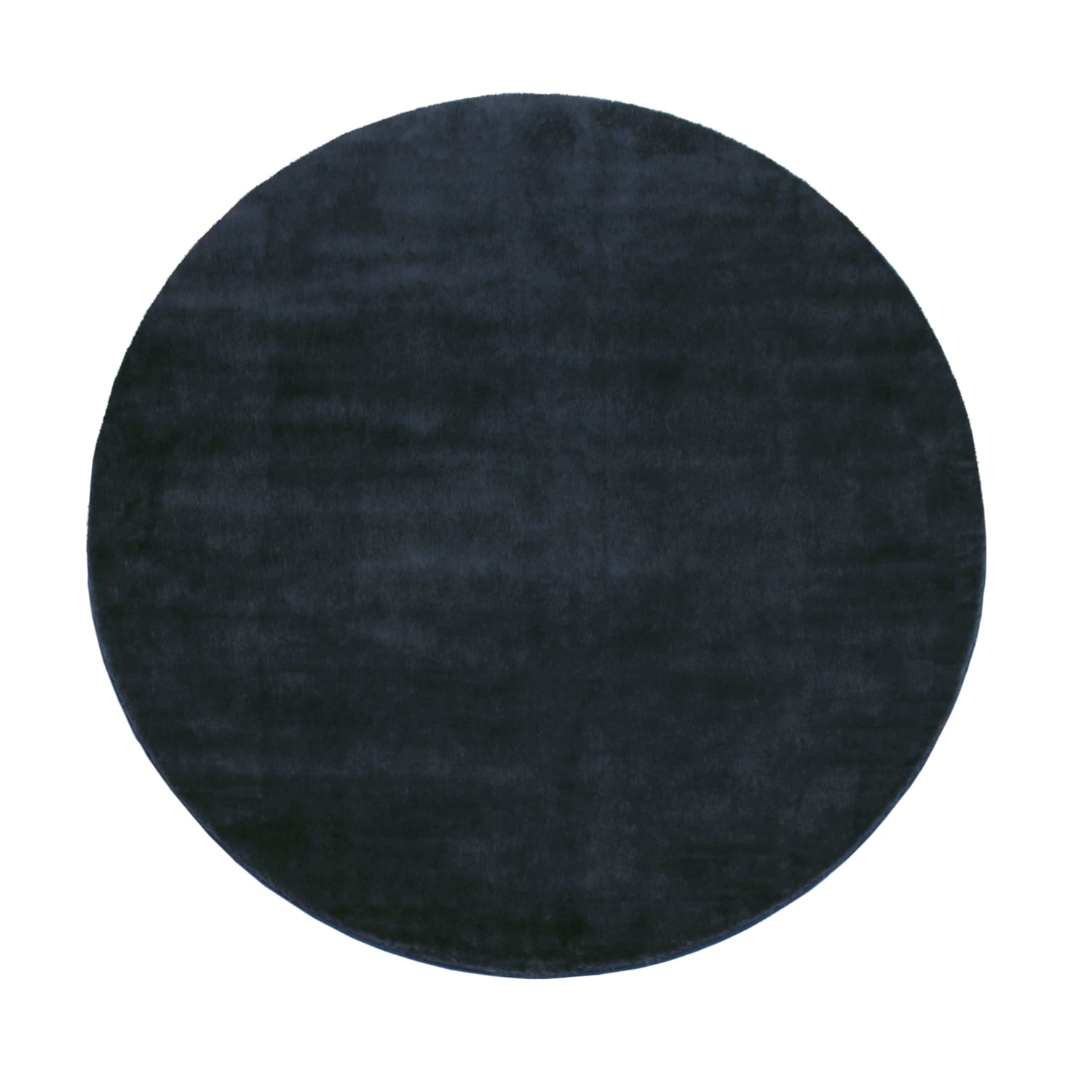 Wohnzimmer Kurzflor Einfarbig Modernes Design Waschbar 200 Cm X 200 Cm X 14 Mm Navy Rund