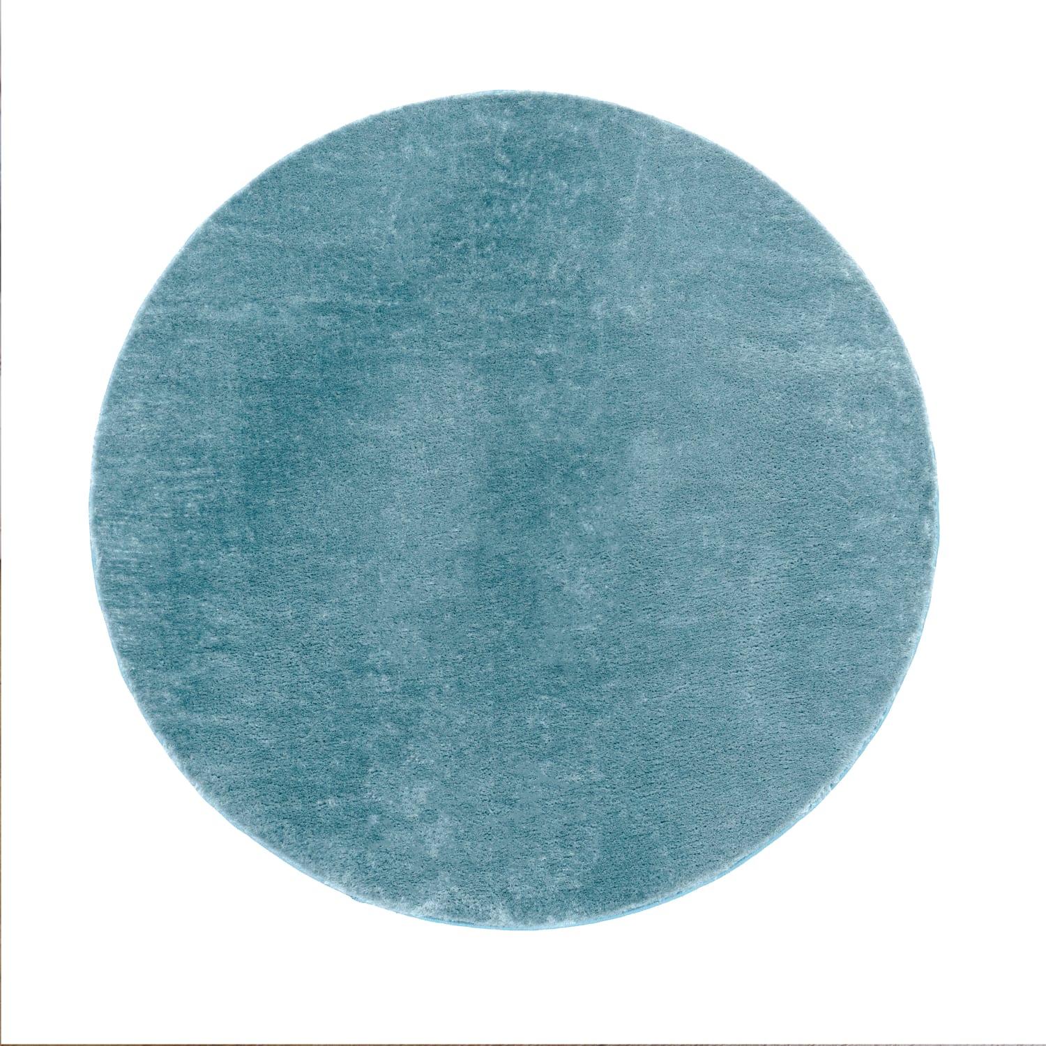 Wohnzimmer Kurzflor Einfarbig Modernes Design Waschbar 200 Cm X 200 Cm X 14 Mm Türkis Rund