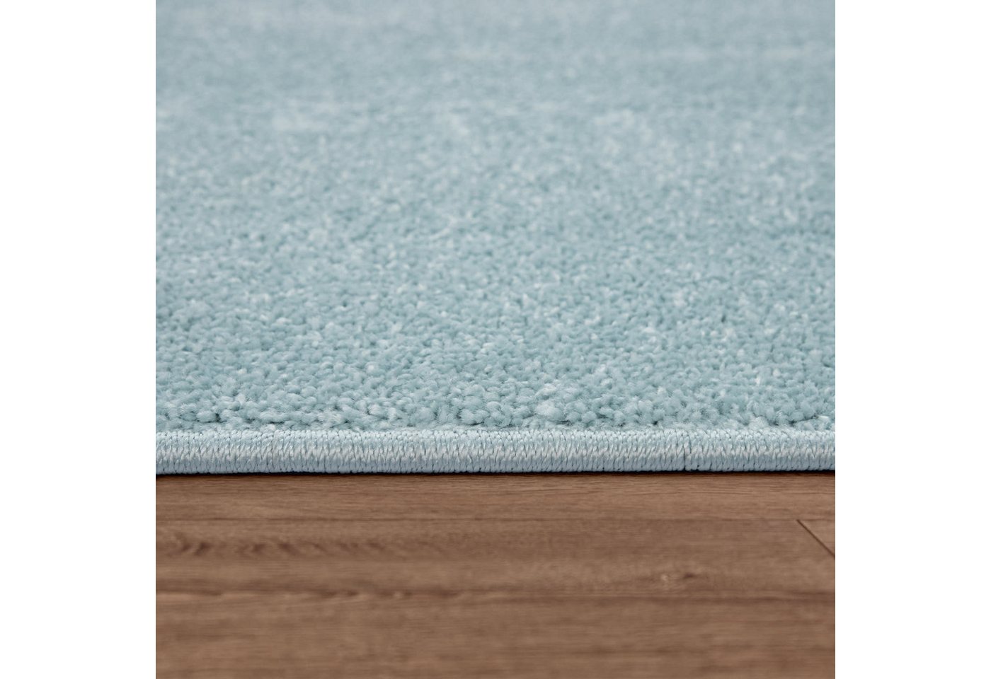 Wohnzimmer Teppich Kurflor Unifarbendes Design Modern Und Zeitlos 80 Cm X 150 Cm X 12 Mm Türkis Rechteckig Bild 2