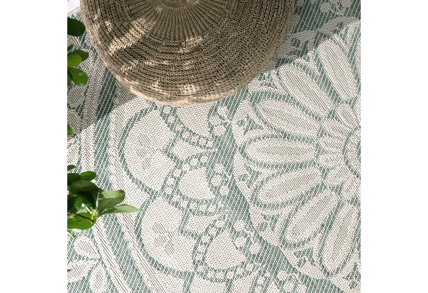 In-& Outdoorteppich Wetterfest Garten Orientalisches Marokkanisches Boho Design 80 Cm X 150 Cm Türkis Rechteckig Bild 5