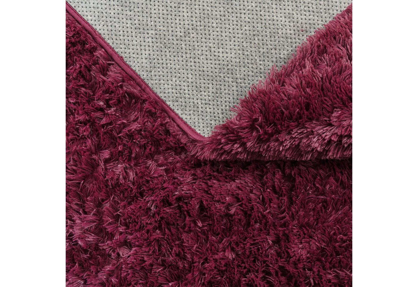 Teppich Wohnzimmer Hochflor Langflor Weich Soft Modernes Einfarbiges Design 80 Cm X 150 Cm X 37 Mm Lila Rechteckig Bild 3