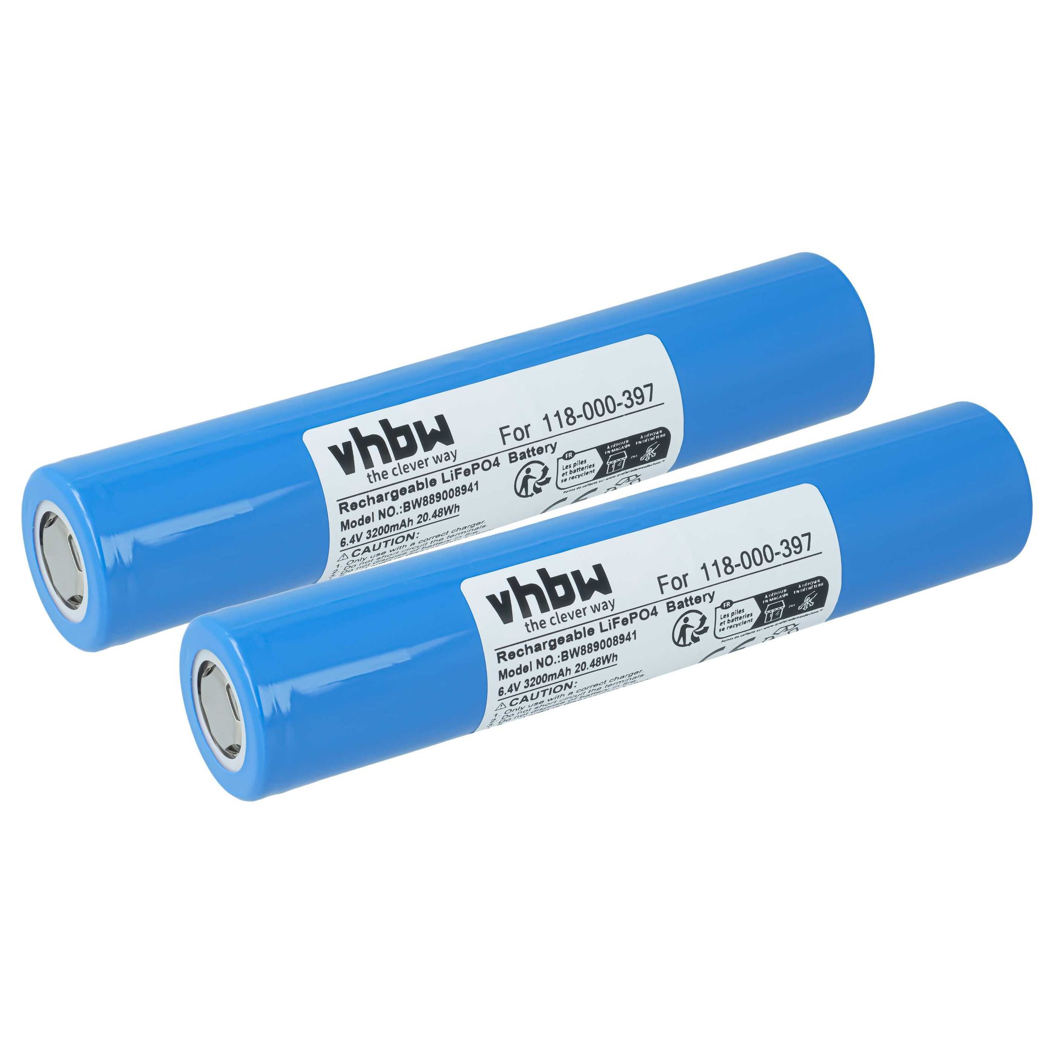 Vhbw 2x Akku Ersatz Für Maglite 118-000-397 Für Taschenlampe Kopflampe (3200 Mah, 6,4 V, Lifepo4)