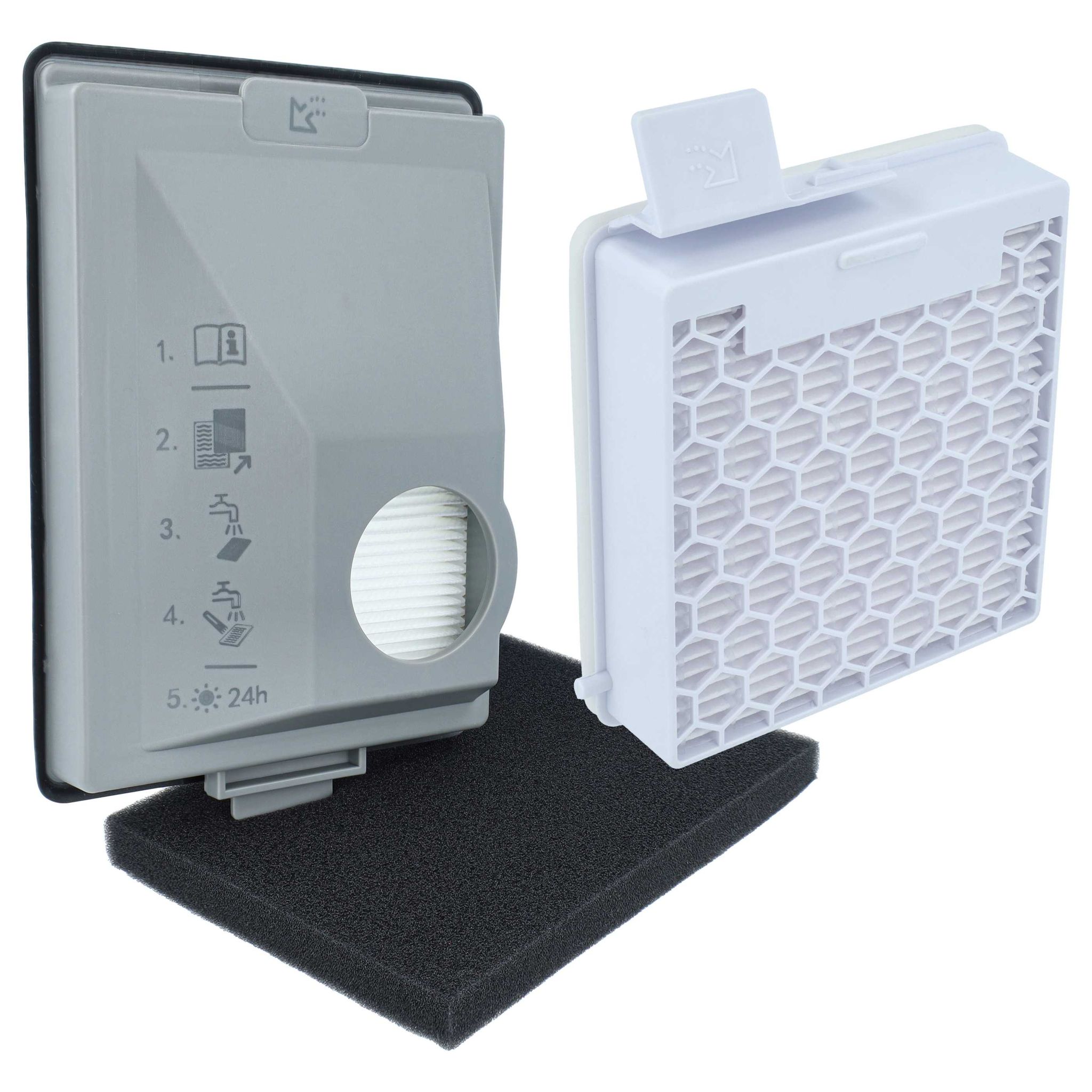 Vhbw 3-tlg. Filter-set Kompatibel Mit Miele Boost Cx1 Cat & Dog Für Cx1 Allergy Staubsauger - 1x Schaumstoff-filter, 1x Feinfilter, 1x Filter