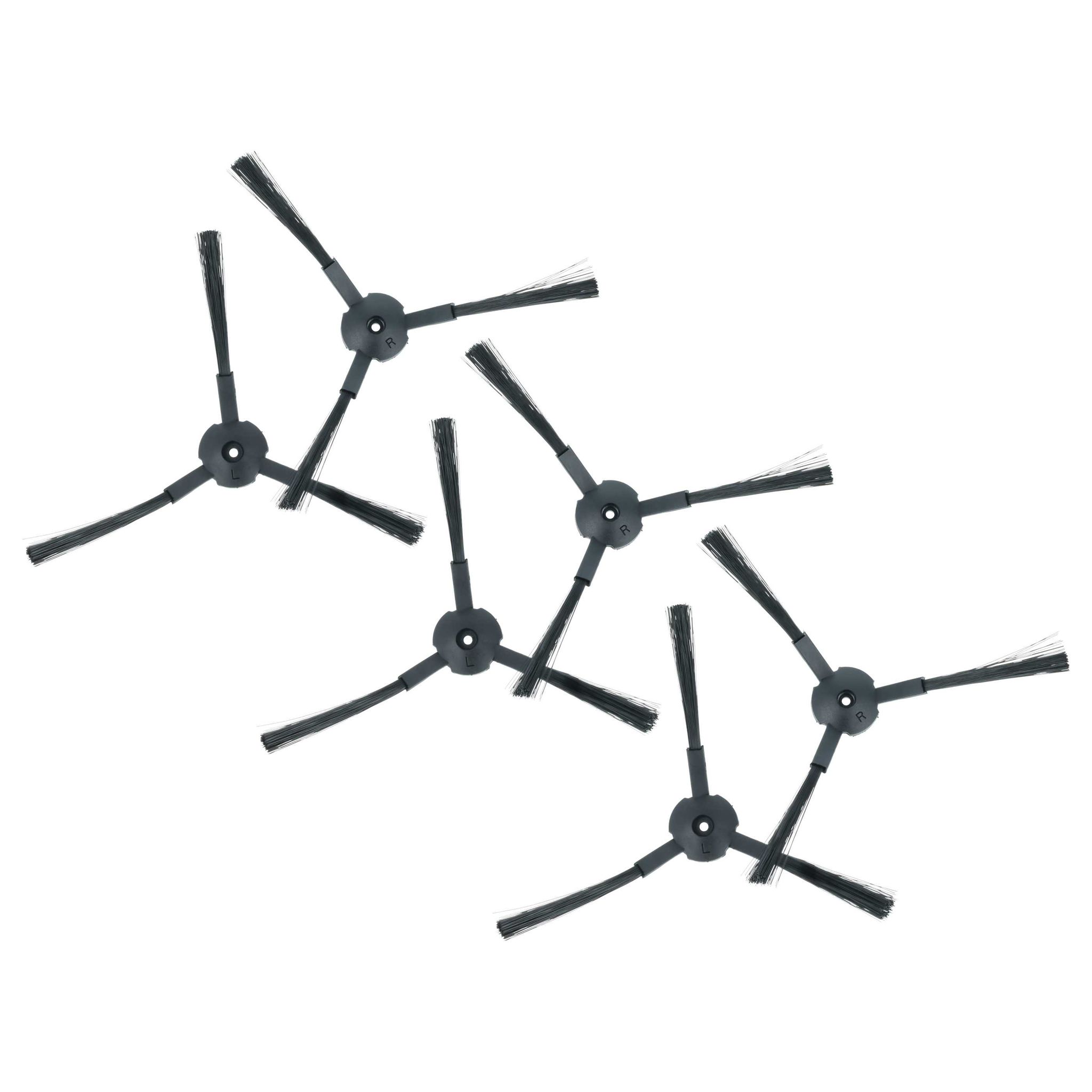 Vhbw 6x Seitenbürste Kompatibel Mit Medion Md18600, Md18510 Saugroboter - Reinigungsbürsten Set, Links/rechts, Schwarz, 3-armig