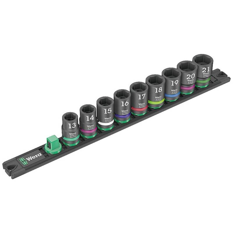 [neuwertig] B-ware Wera Steckschlüsselsatz Impaktor 1/2" 9-teilig Nuss-satz Auf Magnetleiste