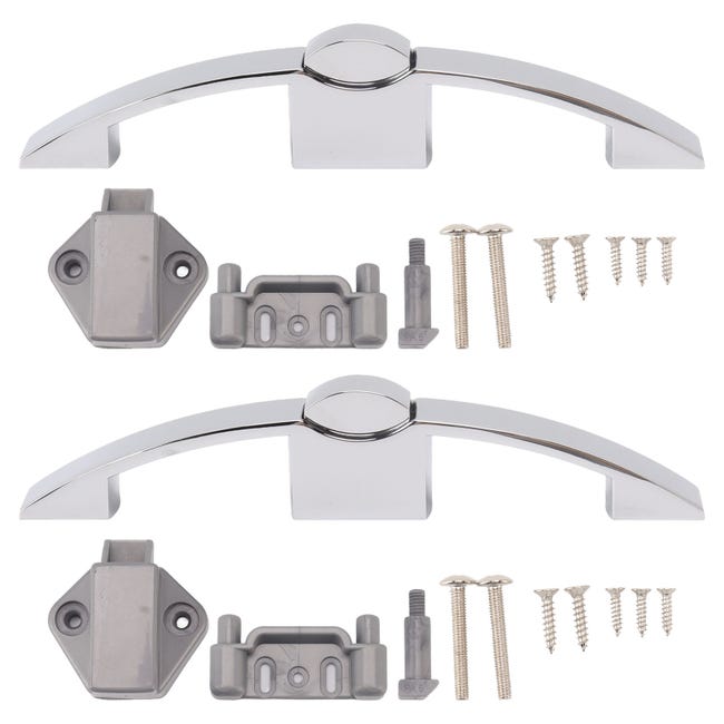 Set Mit 2 Druckknopfschlössern Für Schränke, Mit Griff, Für Wohnmobile, Boote, Mittenabstand Von