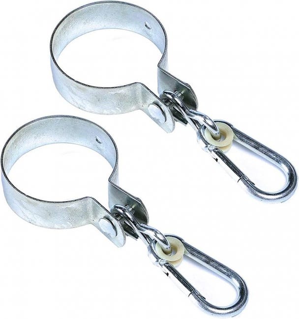 Set Mit 2 Runden Haken Ø 10 Cm Mit Karabinerhaken Für Schaukelgestell