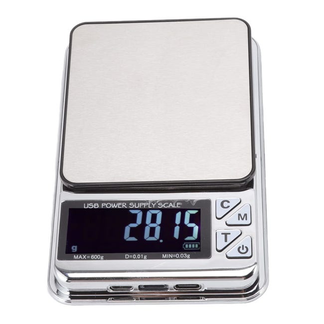 Digitale Küchenwaage 600 G/0,01 G – Mini-hochpräzisionswaage Für Kochen Und Lebensmittel, Wasserdicht (ipx6), Usb-aufladung