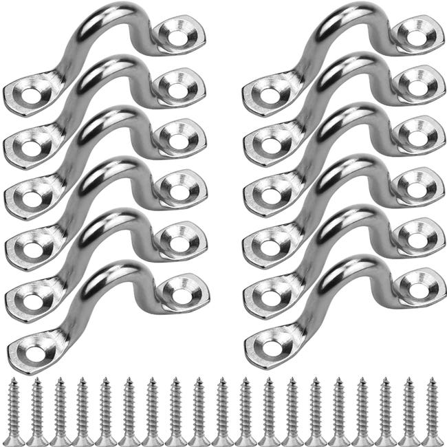 16 Stück Edelstahl-brückenschnallen Für Brückenösenplatten, Erhöhte Form, Feste Schnalle, Flache Brückenösenplatte Mit 32 Schrauben (5 Mm)