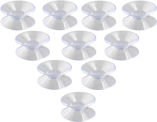 Packung Mit 10 Doppelseitigen Pvc-saugnäpfen Für Glas Und Kunststoff, 30 Mm