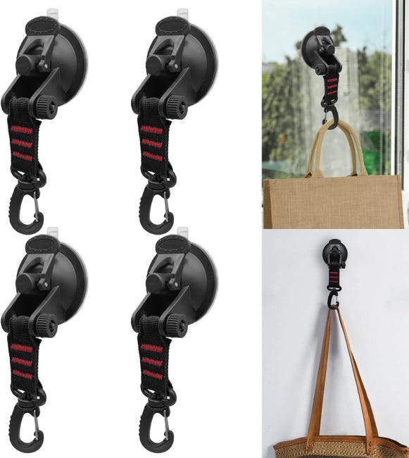 Set Mit 4 Saugnäpfen Zur Verankerung, Leistungsstarke Camping-saugnäpfe Mit Haken Für Zelte, Markisen Und Planen. Campingzubehör
