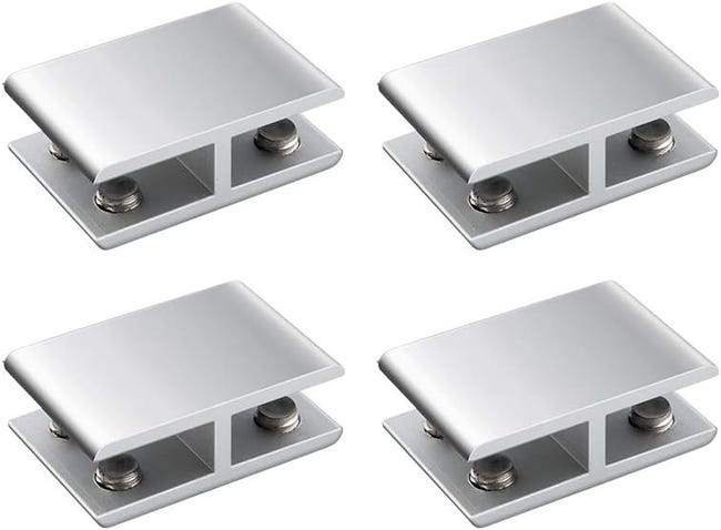 Glasregalhalterungen Für 8–12 Mm Glasböden (4er-set) – Clip-halterungen Für Glasböden – 180 Grad