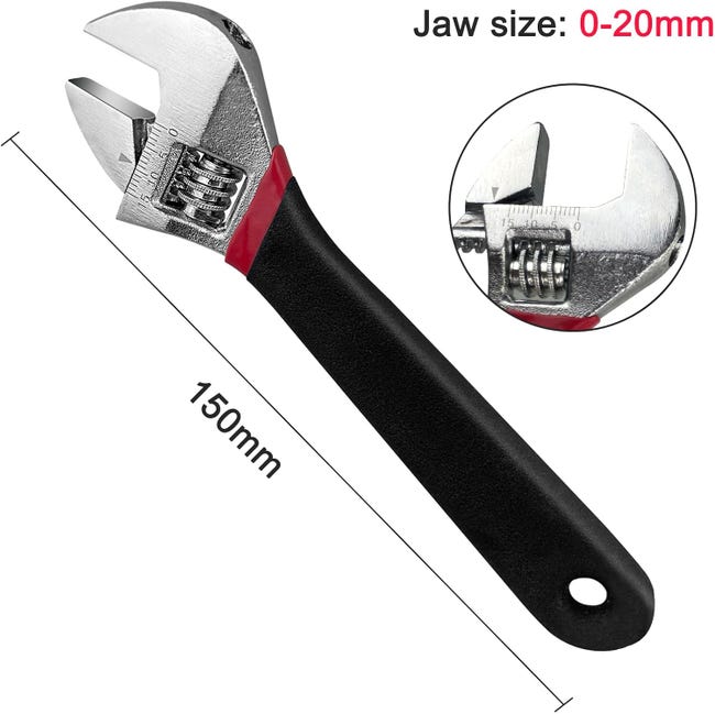 6"/150 Mm 2-in-1 Verstellbarer Schraubenschlüssel Und Zange, Mit Komfortablem, Rutschfestem Griff, 20 Mm Öffnung, Gehäuse Aus Kohlenstoffstahl