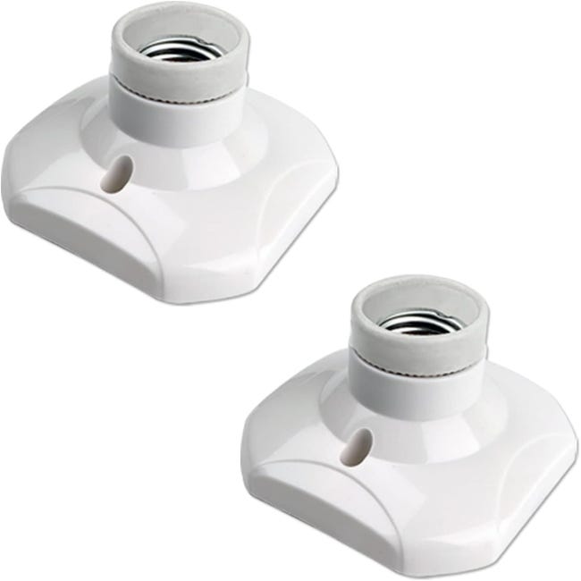 Set Mit 2 E27-schraubfassungen Für Deckenleuchten Im Innenbereich, Kompatibel Mit Wandleuchten, 230 V Wechselstrom, Fassung Für Led-lampe, Kunststoffsockel